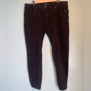 Miss Poured In Blue Womens Black Denim Jeans Size 16 Mid Rise Stretch